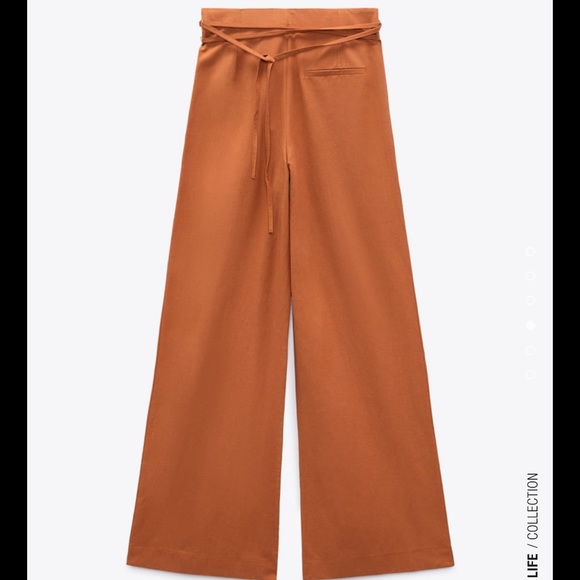 Zara Pants & Jumpsuits Full Length Linen Blend Pants Poshmark